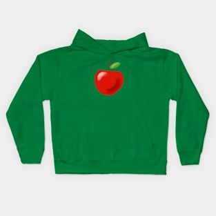 Red Airbrushed Apple Drawing Kids Hoodie